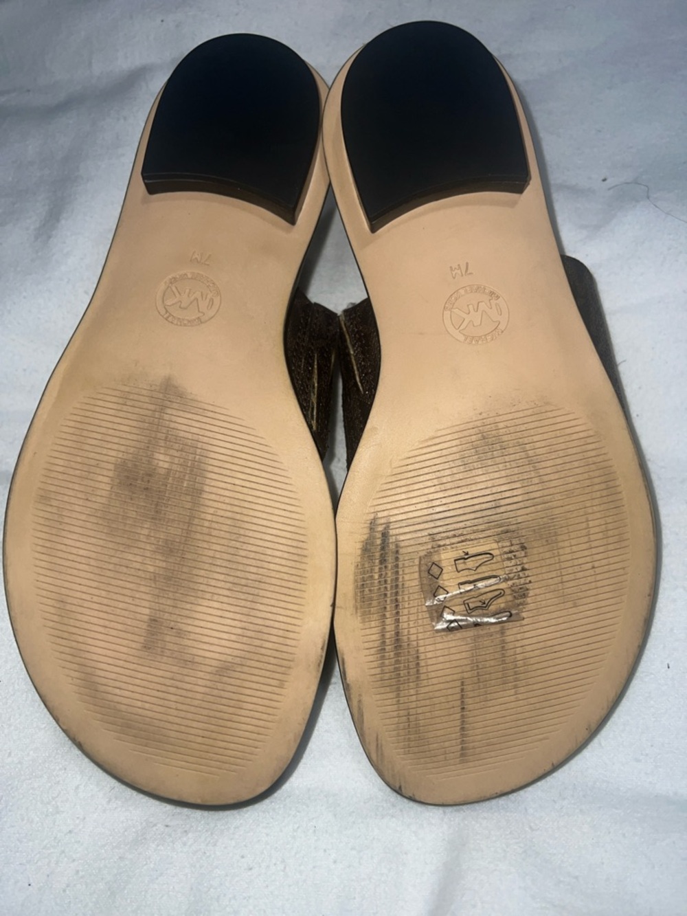 MICHAEL Michael Kors August Flat Sandals- Brown/ Black Logo - Picture 6 of 11